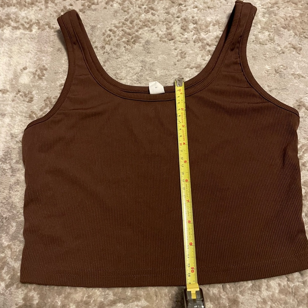 SHEIN Chocolate Ribbed Tank Top - Picture 4 of 5